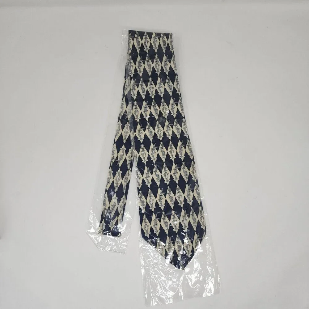 Vintage Warner Bros Studio Store Tie Mens Navy Bugs Bunny Silk Looney Tunes 90s